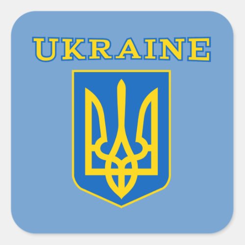 Ukrainian state coat of arms square sticker