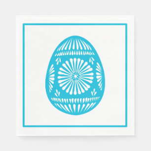 Ukrainian-Style Easter Egg (Aqua) Paper Napkins