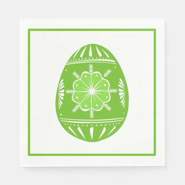 Ukrainian-Style Easter Egg (Spring Green)  Napkins (Front)
