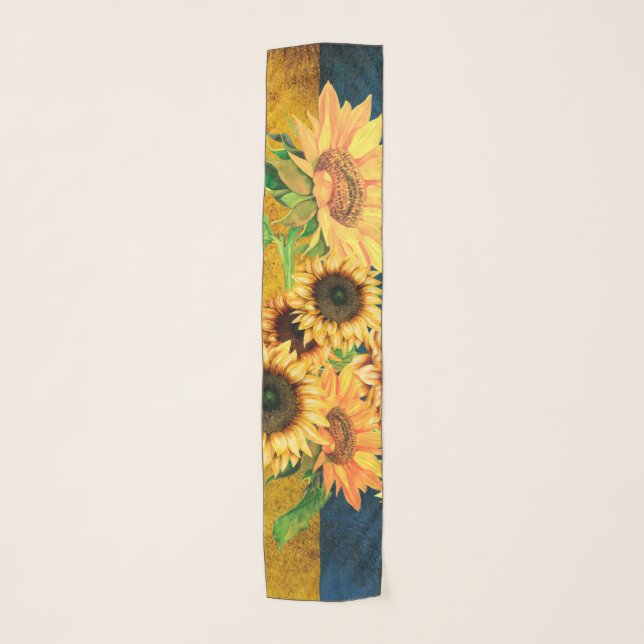 Ukrainian Sunflowers for Peace Long Scarf (Front)