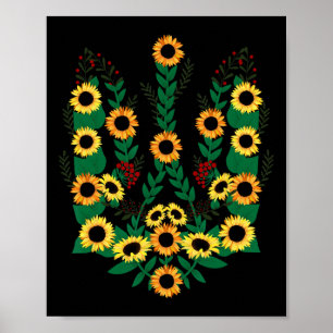 Ukrainian Sunflowers Forming The Coat Of Arms Of U Poster
