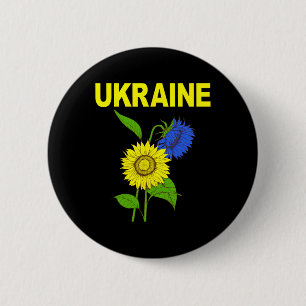 Ukrainian Sunflowers Traditional Symbol Of Ukraine Button