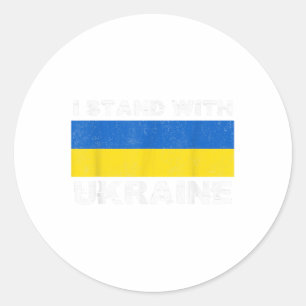 Ukrainian Support I Stand With Ukraine Stop War Uk Classic Round Sticker