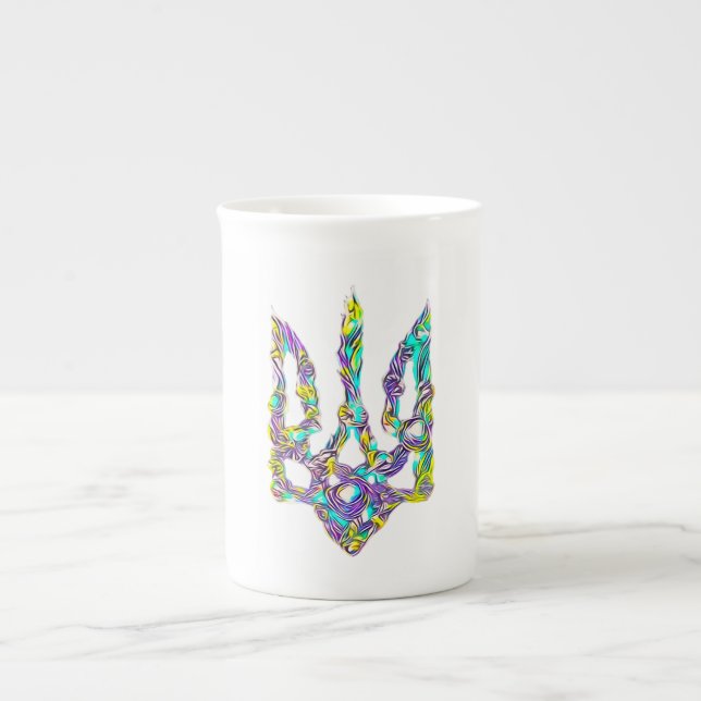 Ukrainian symbol trident bone china mug (Front)
