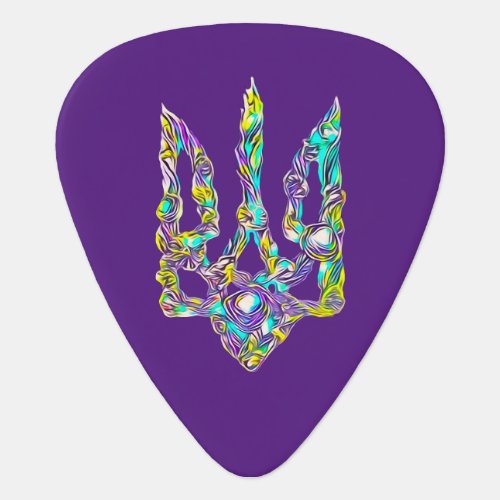 Ukrainian symbol trident guitar pick