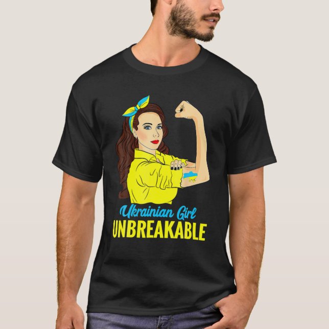 Ukrainian T Women Girl Unbreakable Ukraine Flag T-Shirt (Front)