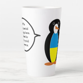 Ukrainian Talking Ms. Penguin Personalized Latte Mug