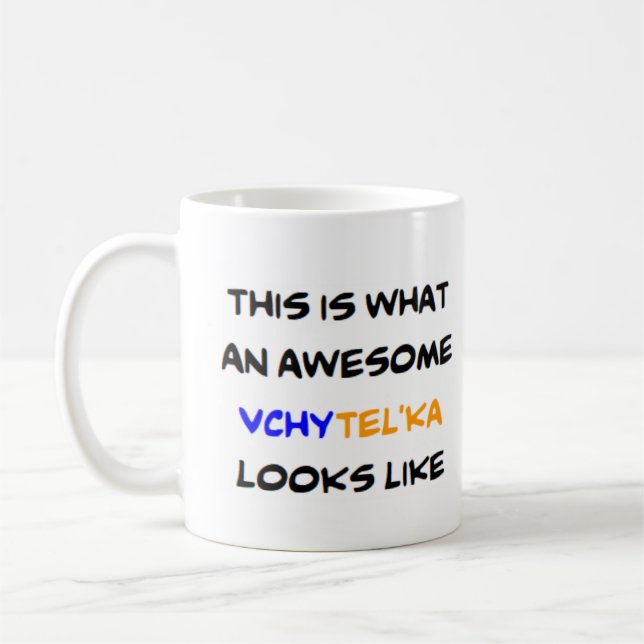 ukrainian teacher vchytel'ka, awesome coffee mug (Left)
