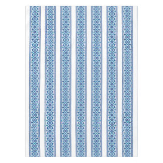 Ukrainian traditional vushuvanka folk pattern blue tablecloth