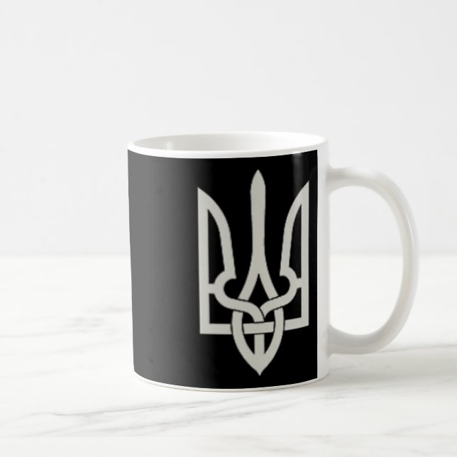 Ukrainian Trident Emblem Save Ukraine Resist Slava Coffee Mug (Right)
