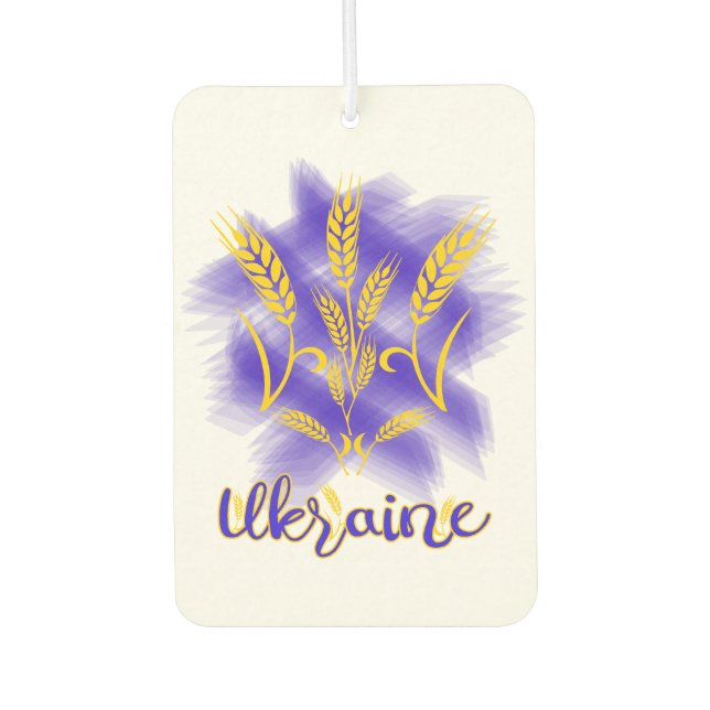 Ukrainian trident made of wheat ear air freshener (Front)