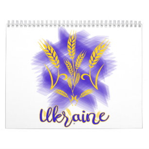 Ukrainian trident made of wheat ear calendar