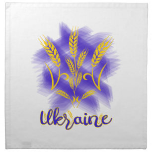 Ukrainian trident made of wheat ear cloth napkin