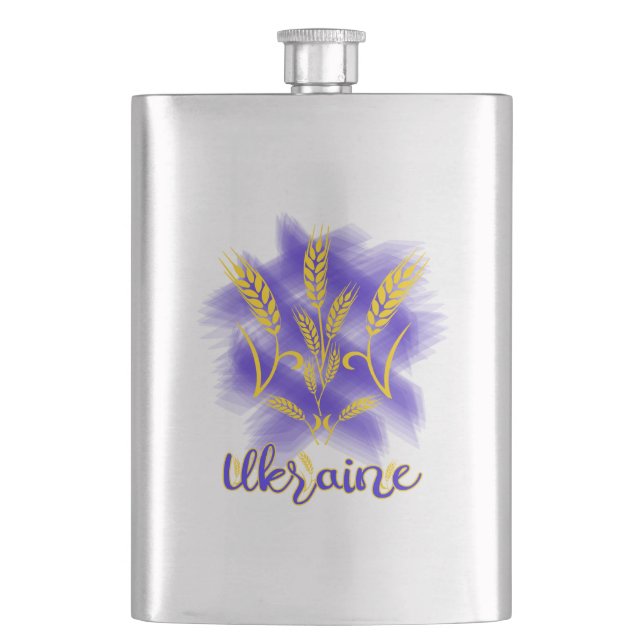 Ukrainian trident made of wheat ear flask (Front)