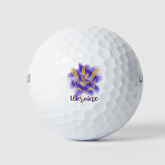Ukrainian trident made of wheat ear golf balls (Front)