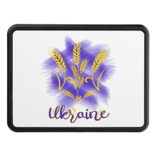 Ukrainian trident made of wheat ear hitch cover