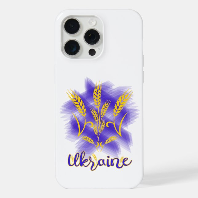 Ukrainian trident made of wheat ear iphone case (Back)