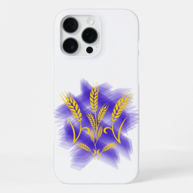 Ukrainian trident made of wheat ear iPhone case (Back)