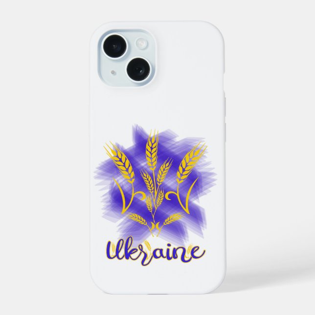 Ukrainian trident made of wheat ear iphone case (Back)