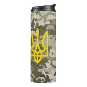 Ukrainian Trident Military camo cap Thermal Tumbler