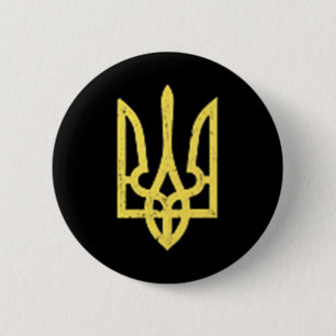 Ukrainian Trident Symbol - Ukraine Support Patriot Button