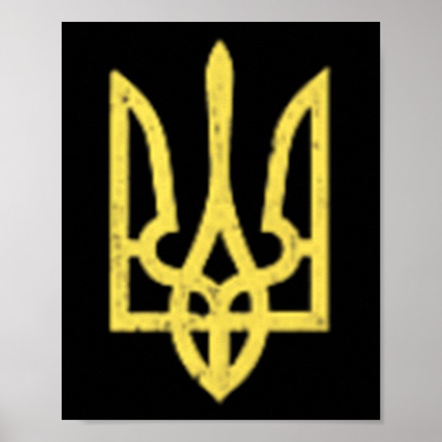 Ukrainian Trident Symbol - Ukraine Support Patriot Poster (Front)