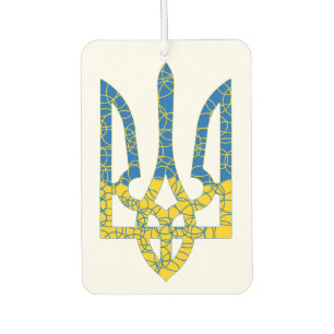 Ukrainian trident textured flag of Ukraine colors Air Freshener