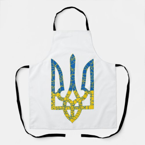 Ukrainian trident textured flag of Ukraine colors Apron