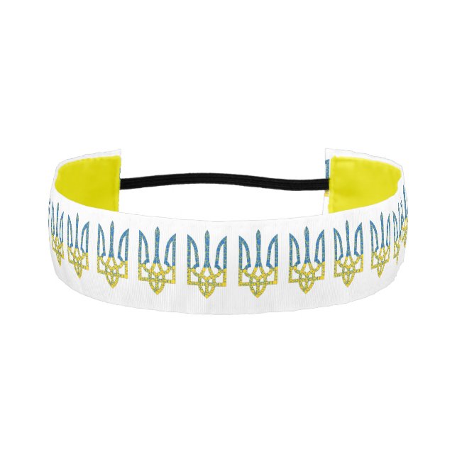 Ukrainian trident textured flag of Ukraine colors Athletic Headband (Front)