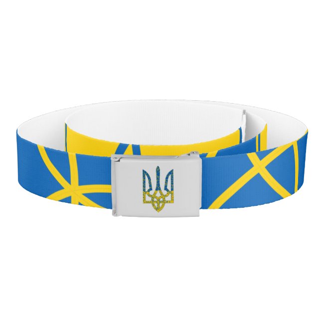 Ukrainian trident textured flag of Ukraine colors Belt (Coil)