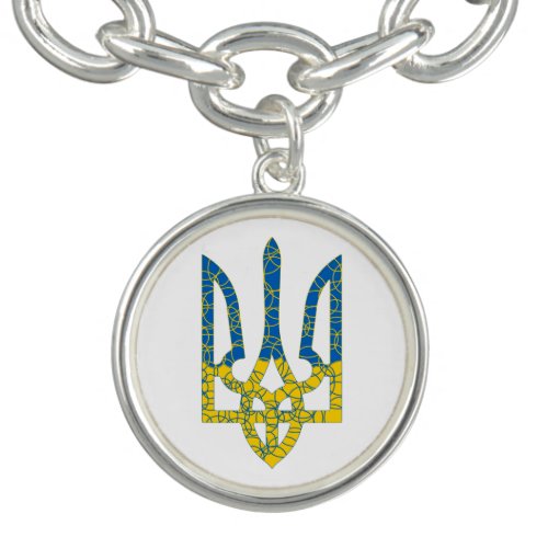 Ukrainian trident textured flag of Ukraine colors Bracelet