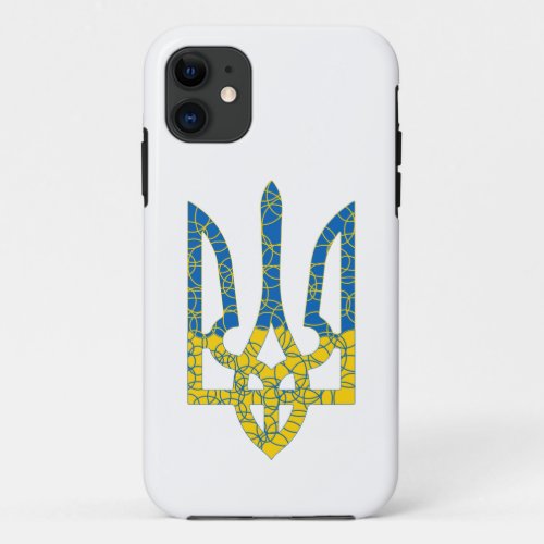 Ukrainian trident textured flag of Ukraine colors iPhone 11 Case