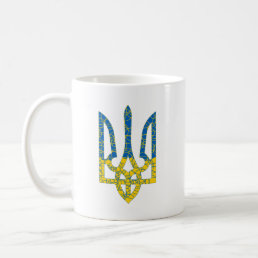 Ukrainian trident textured flag of Ukraine colors Coffee Mug