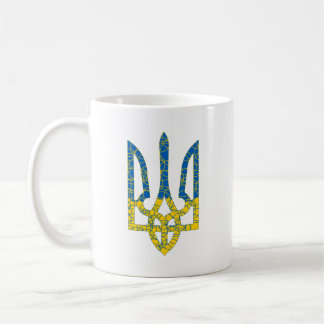 Ukrainian trident textured flag of Ukraine colors Coffee Mug