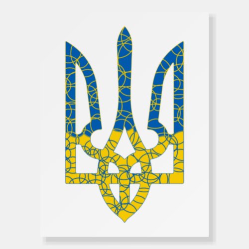 Ukrainian trident textured flag of Ukraine colors Foam Board