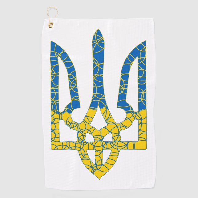 Ukrainian trident textured flag of Ukraine colors Golf Towel (Front)
