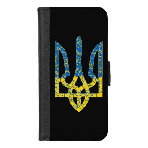 Ukrainian trident textured flag of Ukraine colors iPhone 87 Wallet Case