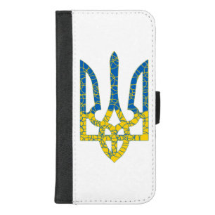 Ukrainian trident textured flag of Ukraine colors iPhone 8/7 Plus Wallet Case