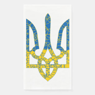 Ukrainian trident textured flag of Ukraine colors Paper Guest Towels