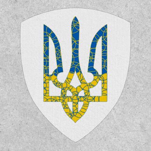 Ukrainian trident textured flag of Ukraine colors Patch