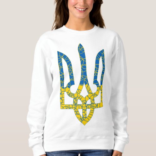 Ukrainian trident textured flag of Ukraine colors Sweatshirt