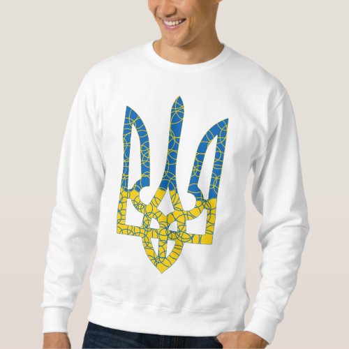 Ukrainian trident textured flag of Ukraine colors Sweatshirt