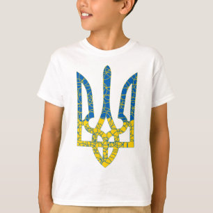 Ukrainian trident textured flag of Ukraine colors T-Shirt