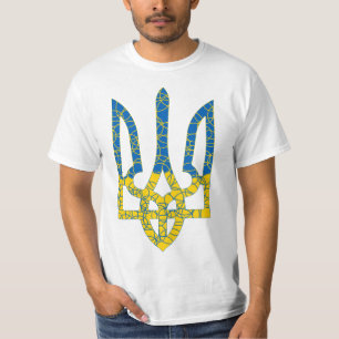 Ukrainian trident textured flag of Ukraine colors T-Shirt