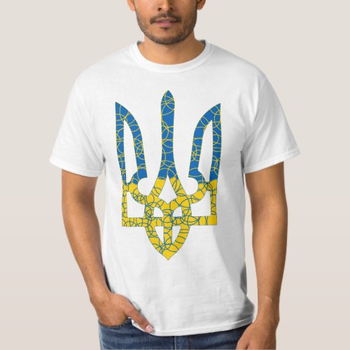 Ukrainian trident textured flag of Ukraine colors  T_Shirt