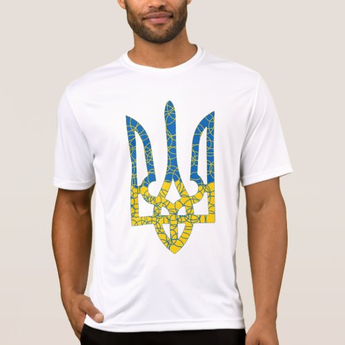 Ukrainian trident textured flag of Ukraine colors  T_Shirt