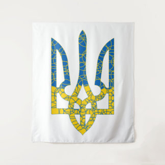 Ukrainian trident textured flag of Ukraine colors Tapestry