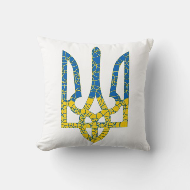 Ukrainian trident textured flag of Ukraine colors Throw Pillow (Front)