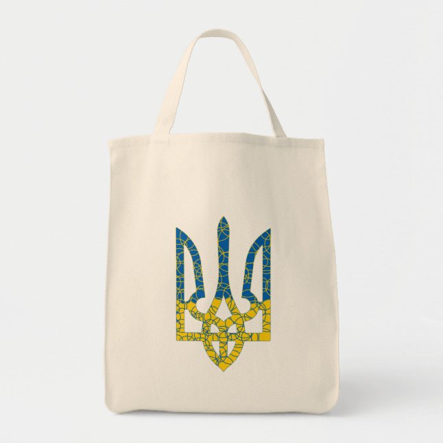Ukrainian trident textured flag of Ukraine colors Tote Bag (Front)