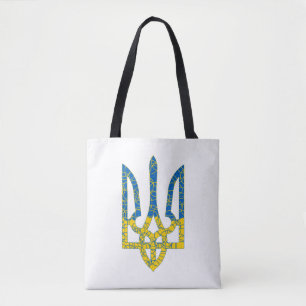 Ukrainian trident textured flag of Ukraine colors Tote Bag